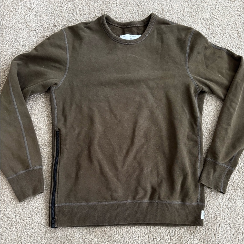 Reigning Champ Midweight Terry Side-zip Olive Sweatshirt